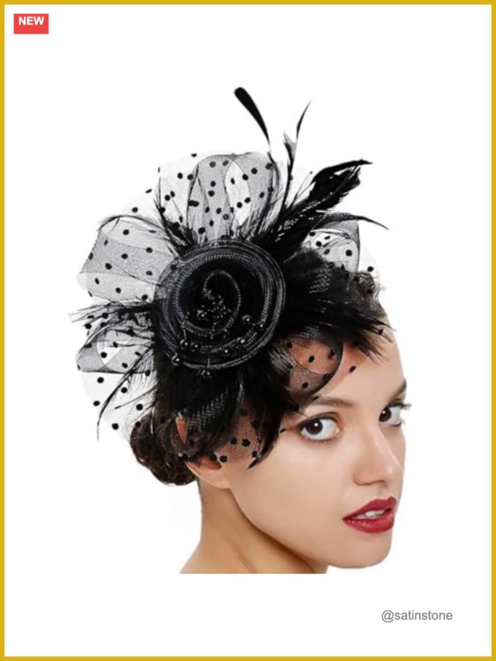 Flower Feather Mesh Headband Tea Party Fascinator Hair Accessory